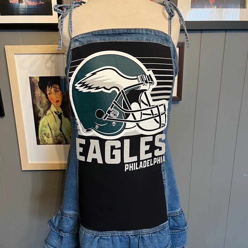 Philadelphia Eagles Up-Cycled Denim Dress Women’s Size 1X
